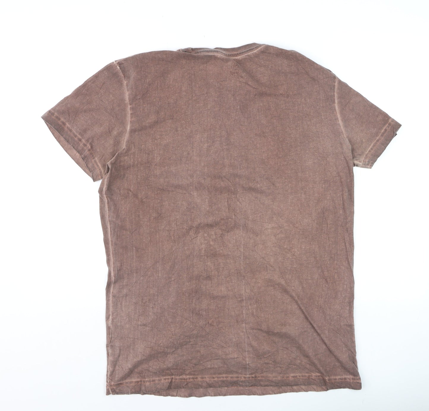 Jeep Men's Brown Cotton Crew Neck Short Sleeve T-Shirt Size L