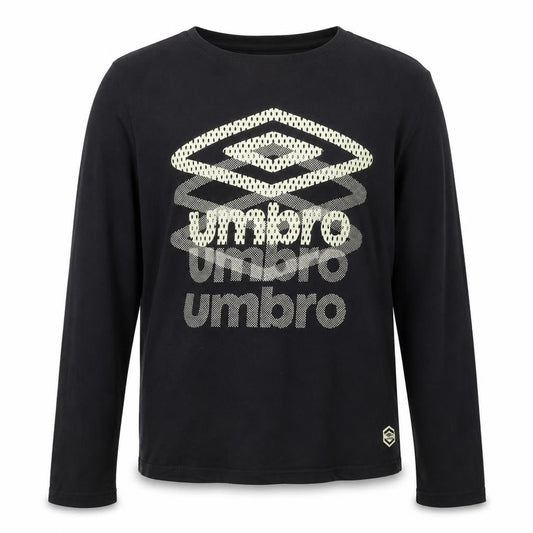 Umbro Mens Black Long Sleeve Cotton Graphic Sports Top Size M