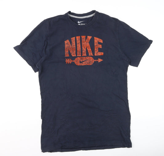 Nike Men's Blue Regular Fit Graphic Logo T-Shirt Size L