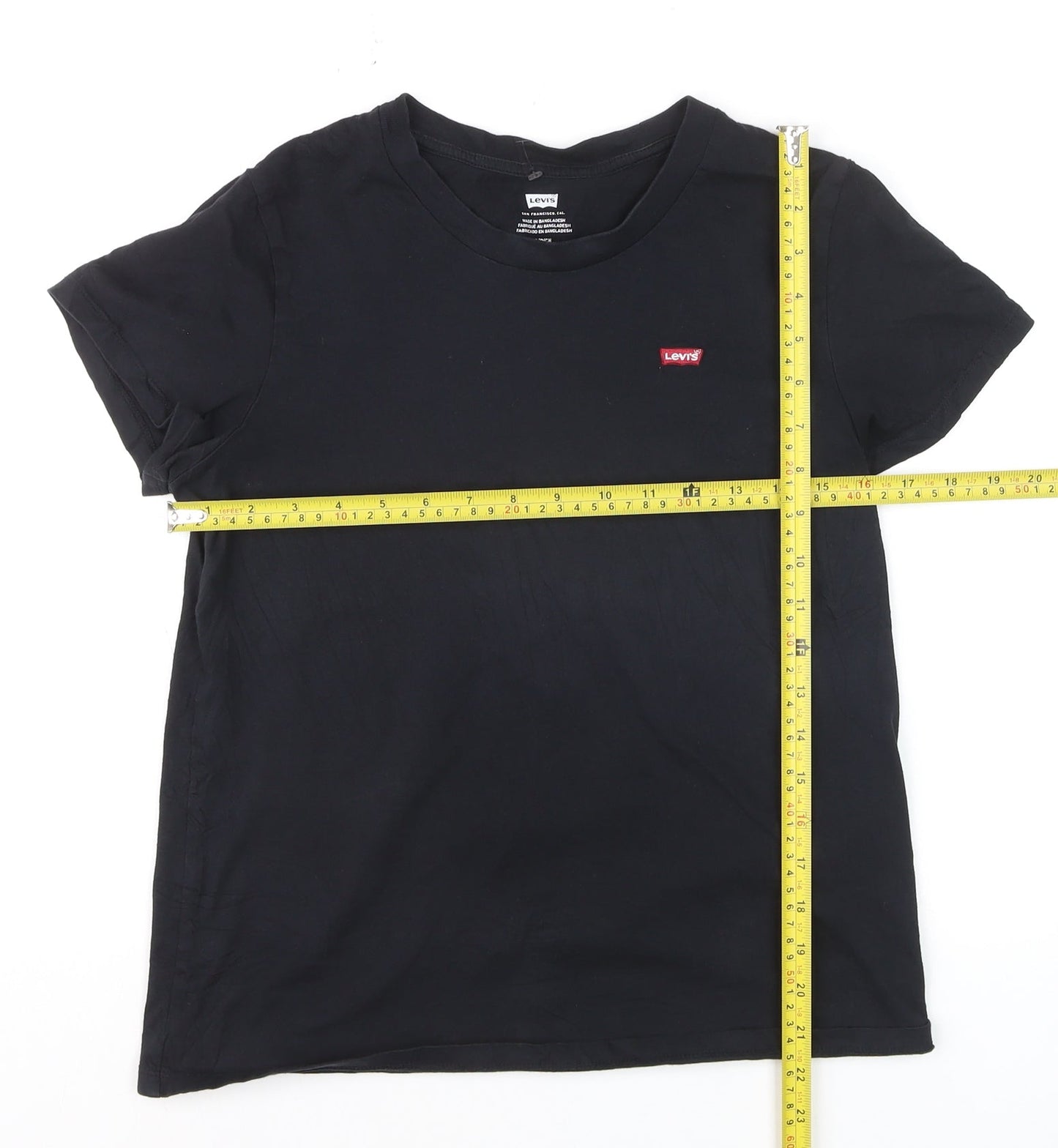 Levi's Men's Black Cotton Crew Neck Short Sleeve T-Shirt Size S