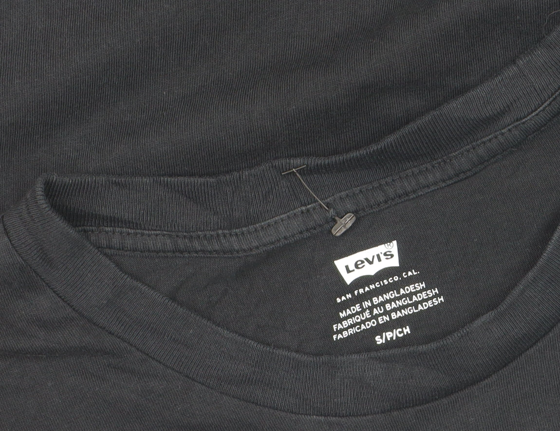 Levi's Men's Black Cotton Crew Neck Short Sleeve T-Shirt Size S