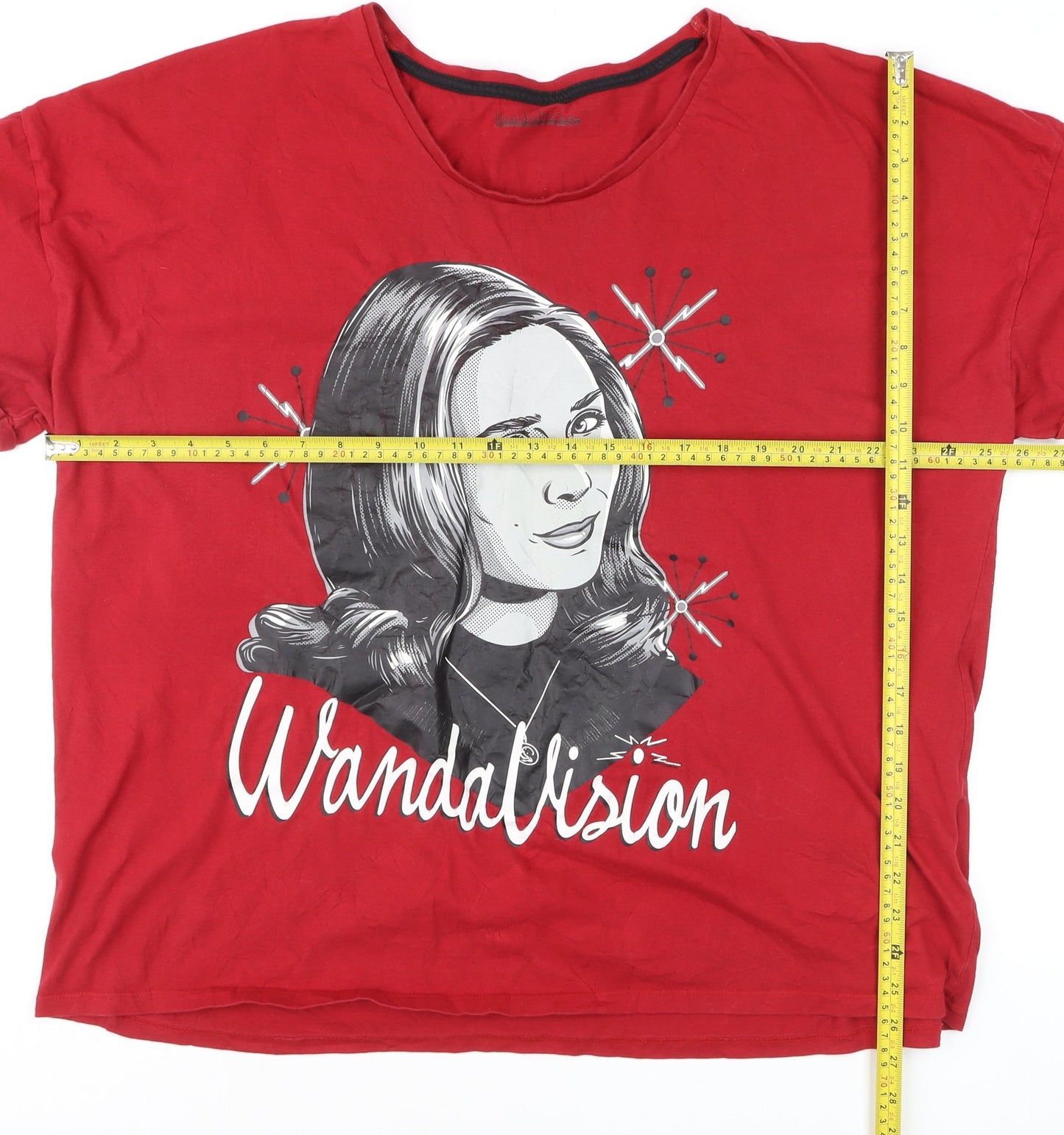 Marvel Men's Red WandaVision Graphic Print XXL Cotton T-Shirt