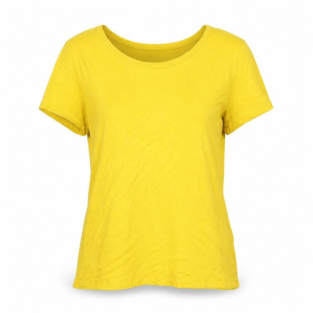 Warehouse Women's Yellow Short Sleeve Basic Viscose T-Shirt Size 10