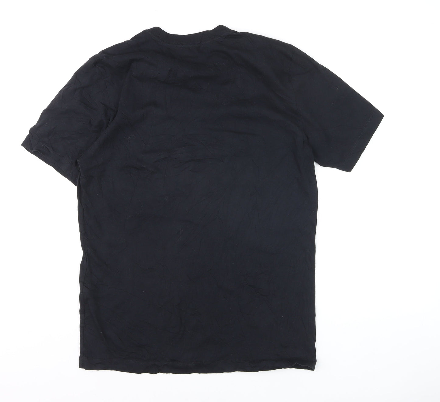 Nike Men's Black Regular Fit Crew Neck Cotton Sports T-Shirt Size M