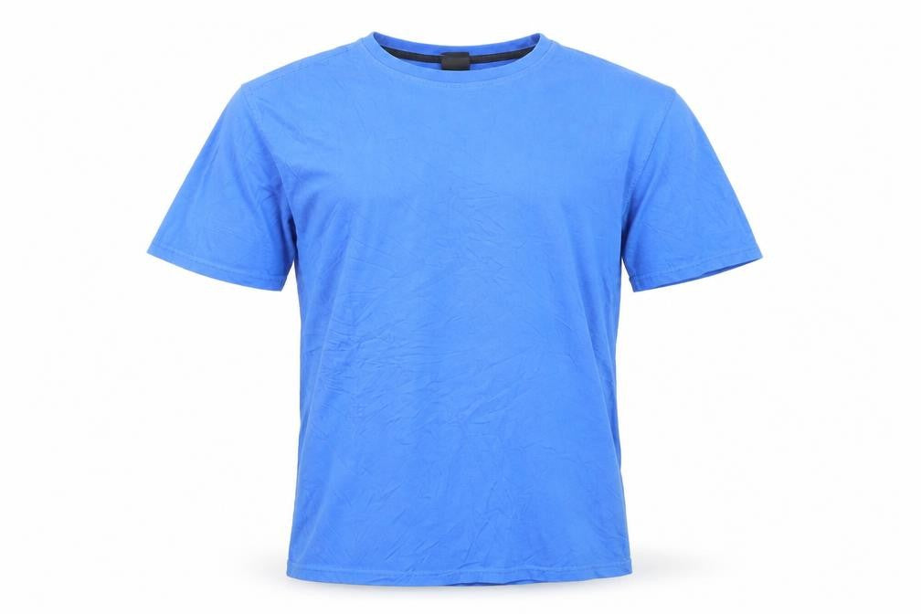 Kandor Men's Blue Cotton Crew Neck Short Sleeve T-Shirt Size S