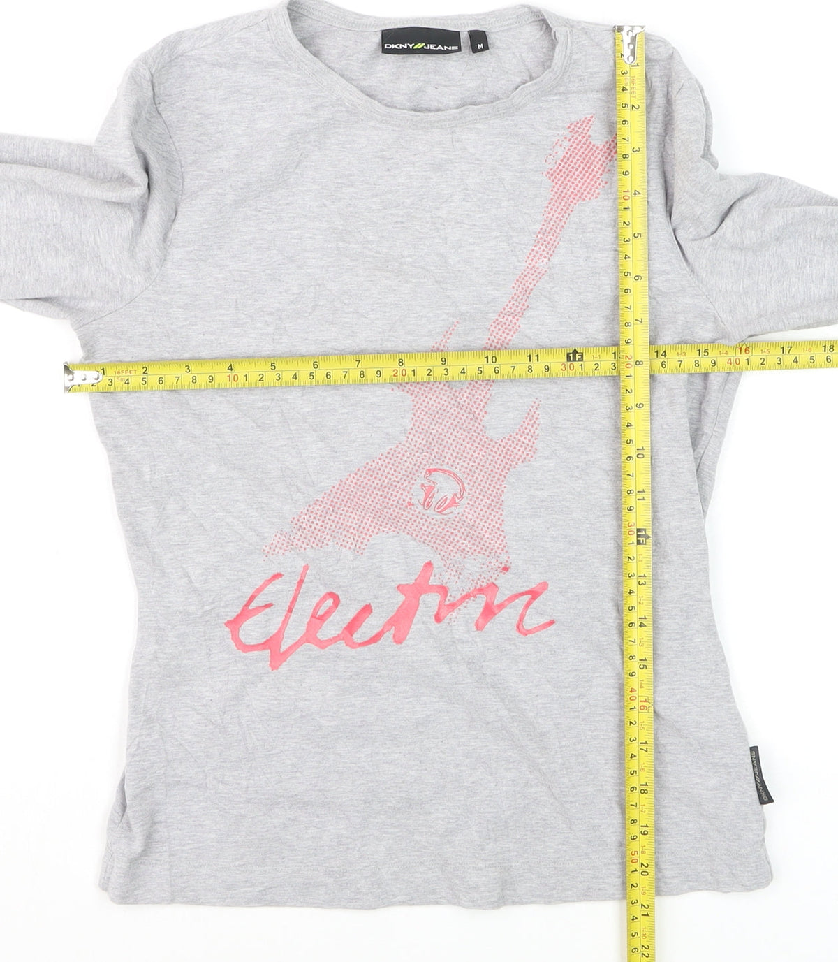 DKNY Jeans Girls Grey Long Sleeve Graphic Music T-Shirt M