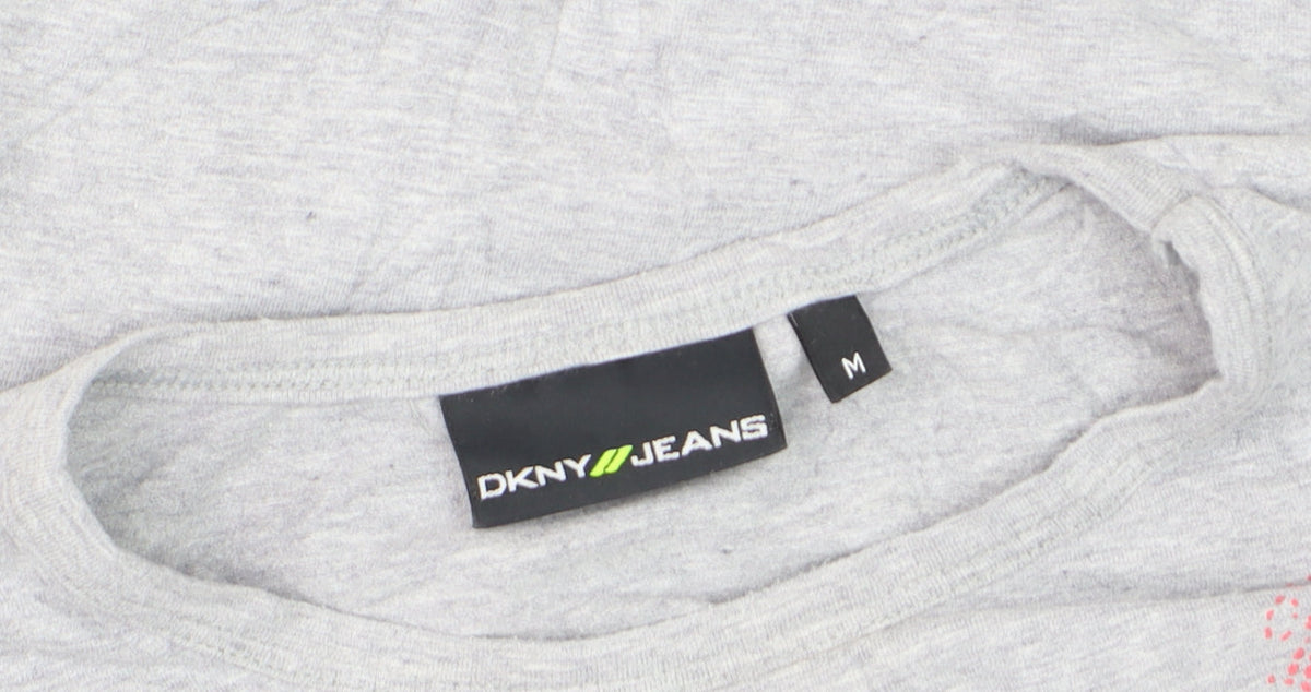 DKNY Jeans Girls Grey Long Sleeve Graphic Music T-Shirt M