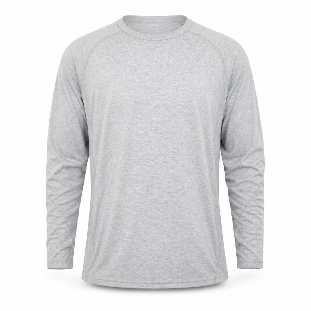 Oxylane Men's Grey Long Sleeve Polyester Top XL Regular Fit