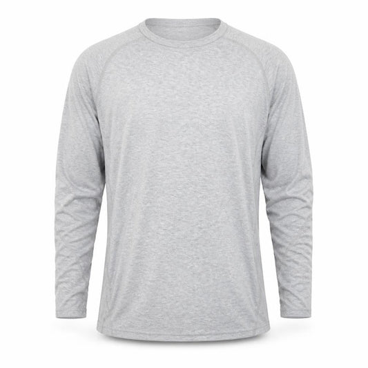Oxylane Men's Grey Long Sleeve Polyester Top XL Regular Fit