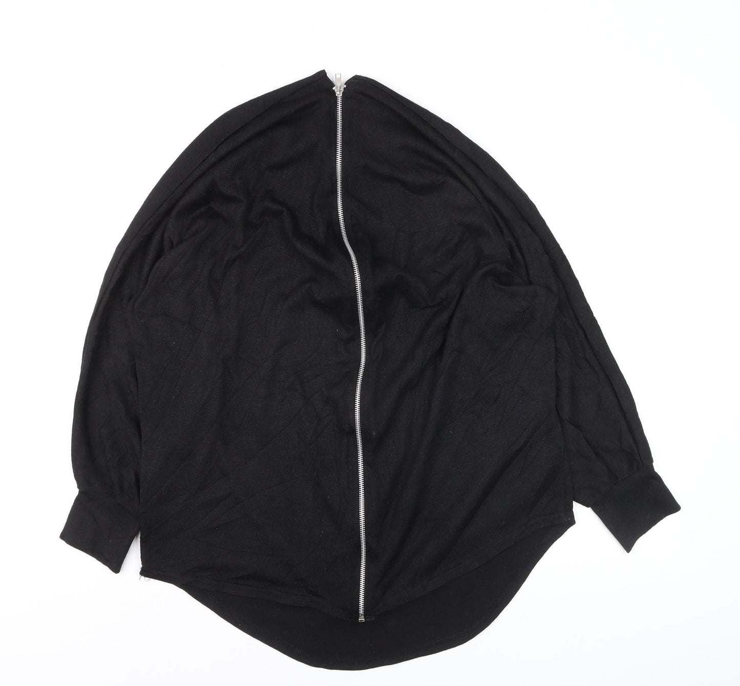 Select Women’s Black Zip Front Kimono Sleeve Blouse Size 14