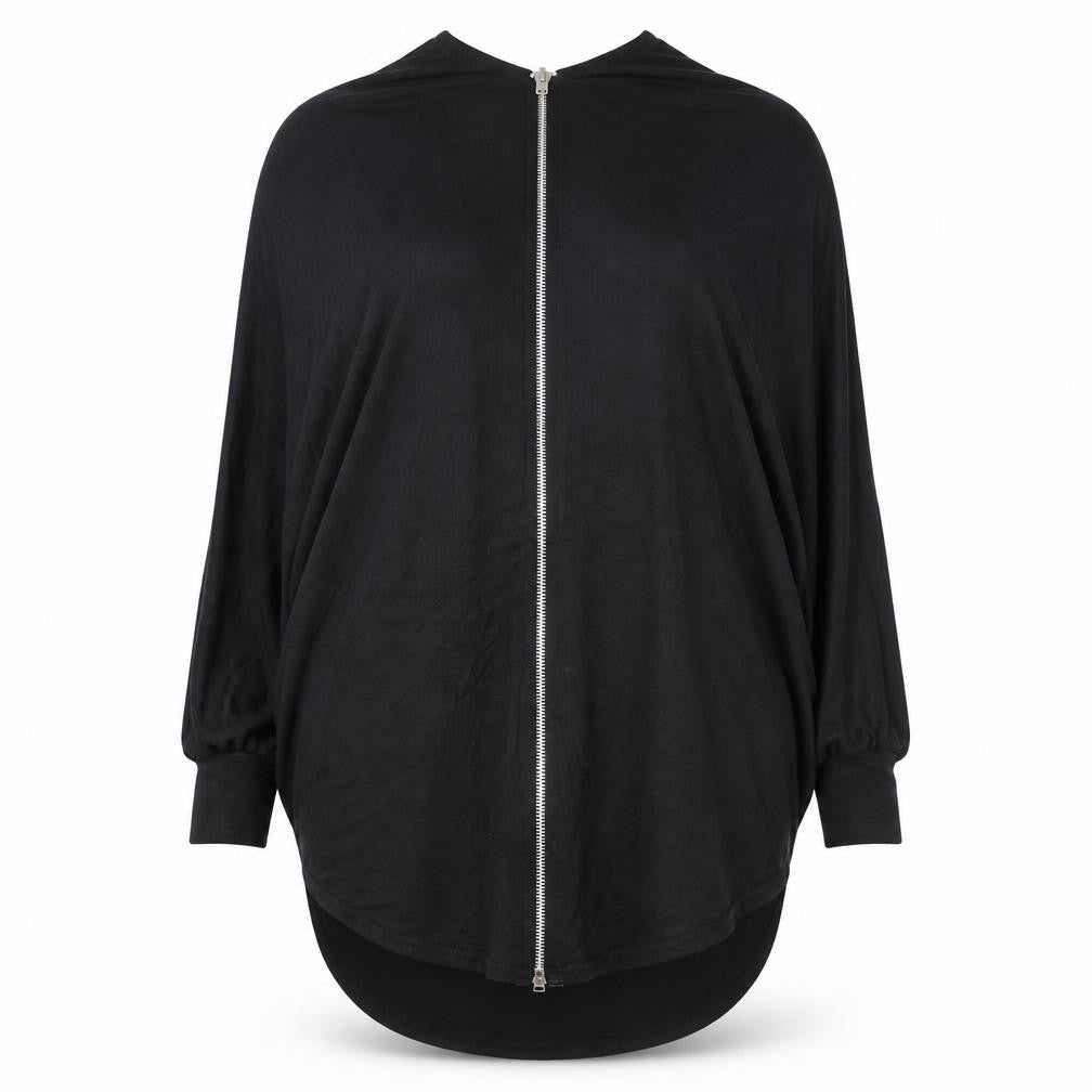 Select Women’s Black Zip Front Kimono Sleeve Blouse Size 14