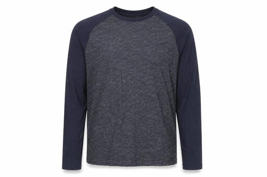 Tu Clothing Men's Blue Long Sleeve Raglan Cotton Top Size S
