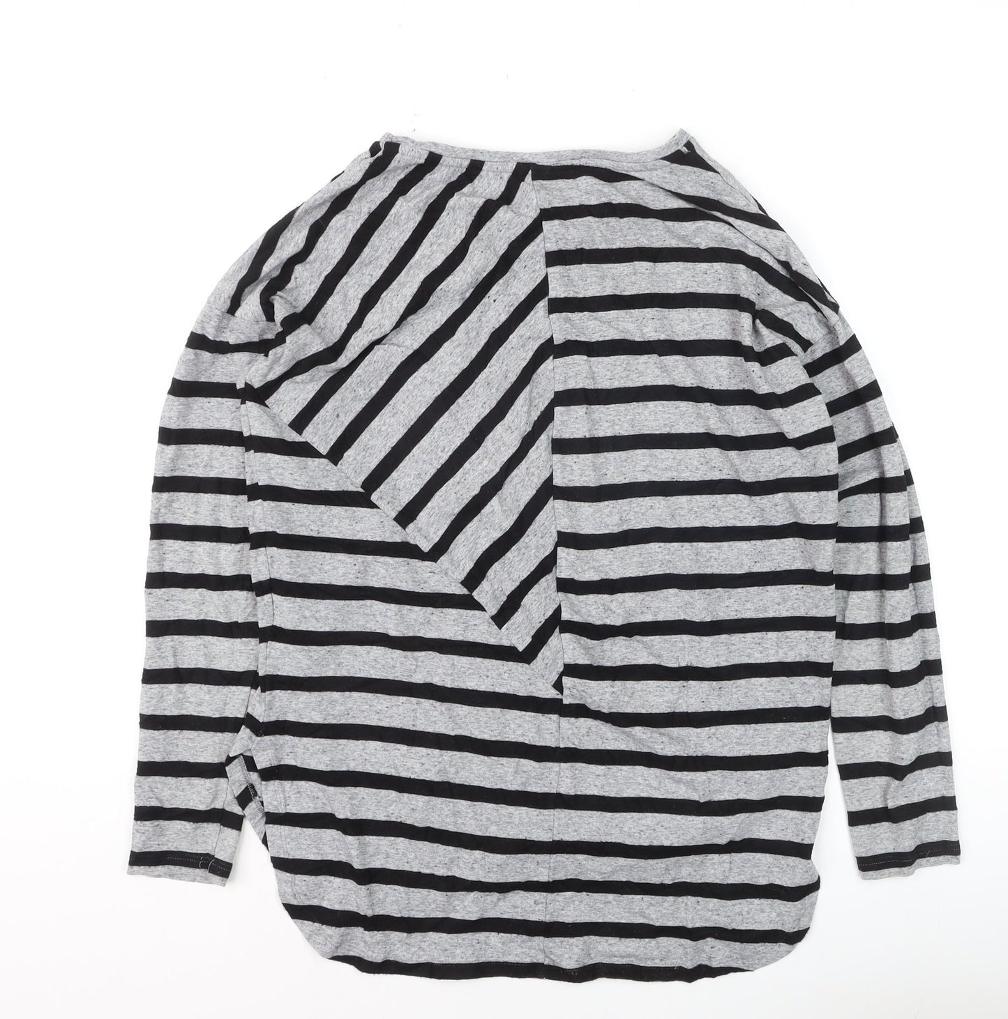 Warehouse Women’s Grey Striped Long Sleeve Pullover Jumper Size 10