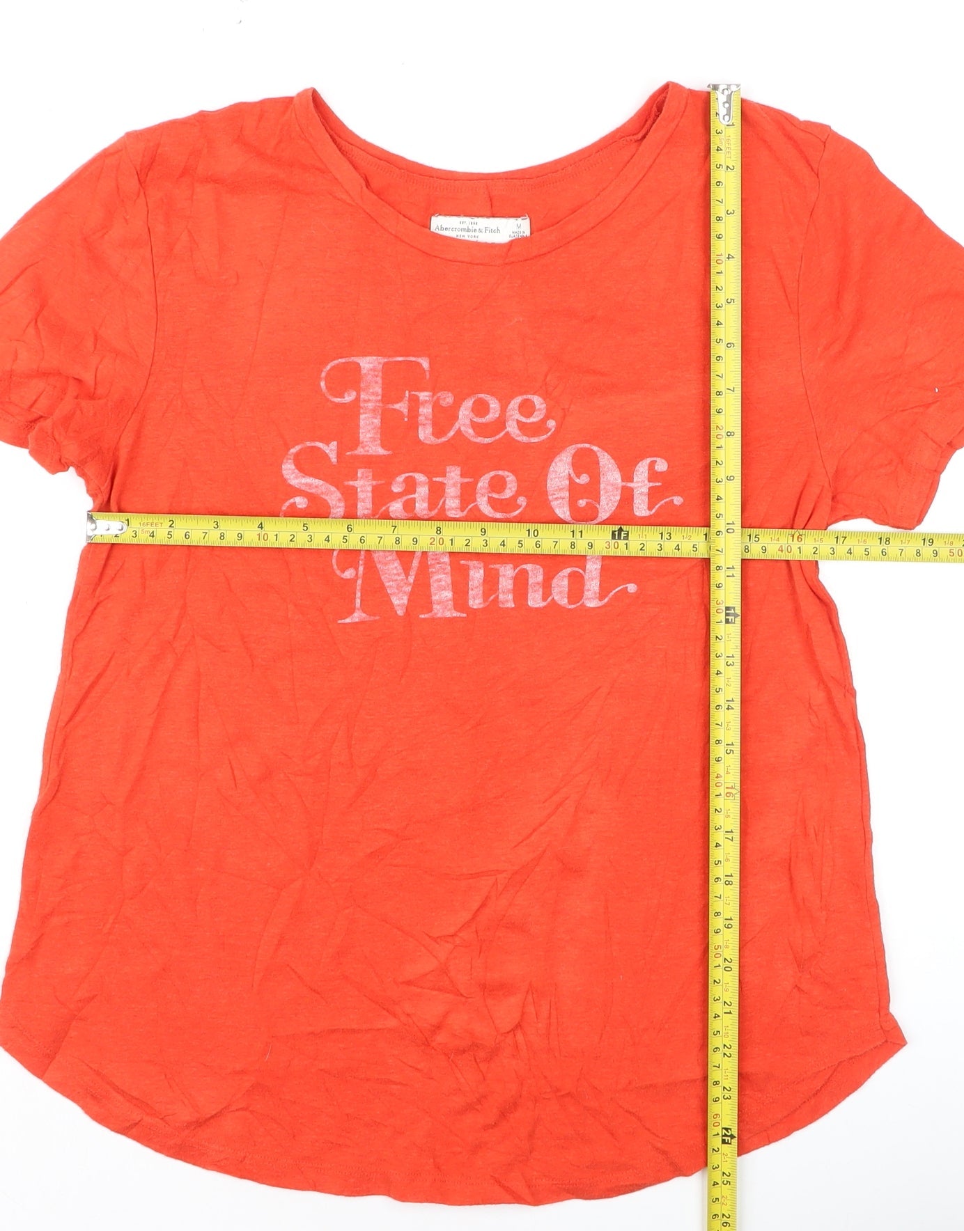 Abercrombie & Fitch Women’s Orange M Basic T-Shirt Free State Of Mind