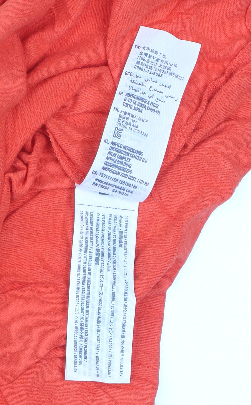 Abercrombie & Fitch Women’s Orange M Basic T-Shirt Free State Of Mind