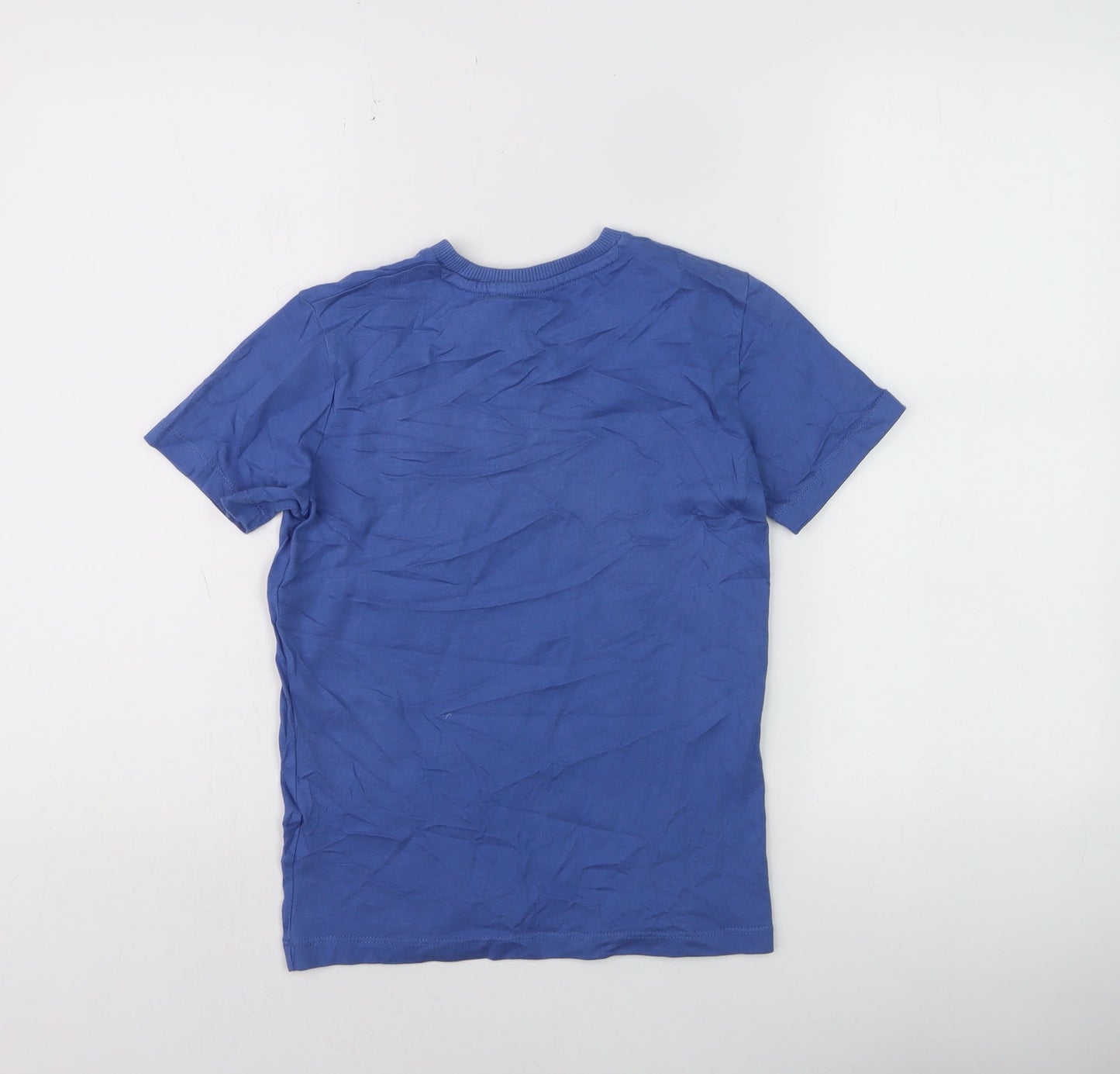 Next Boys Blue Sequin Football Goals T-Shirt 8 Years Short Sleeve Cotton