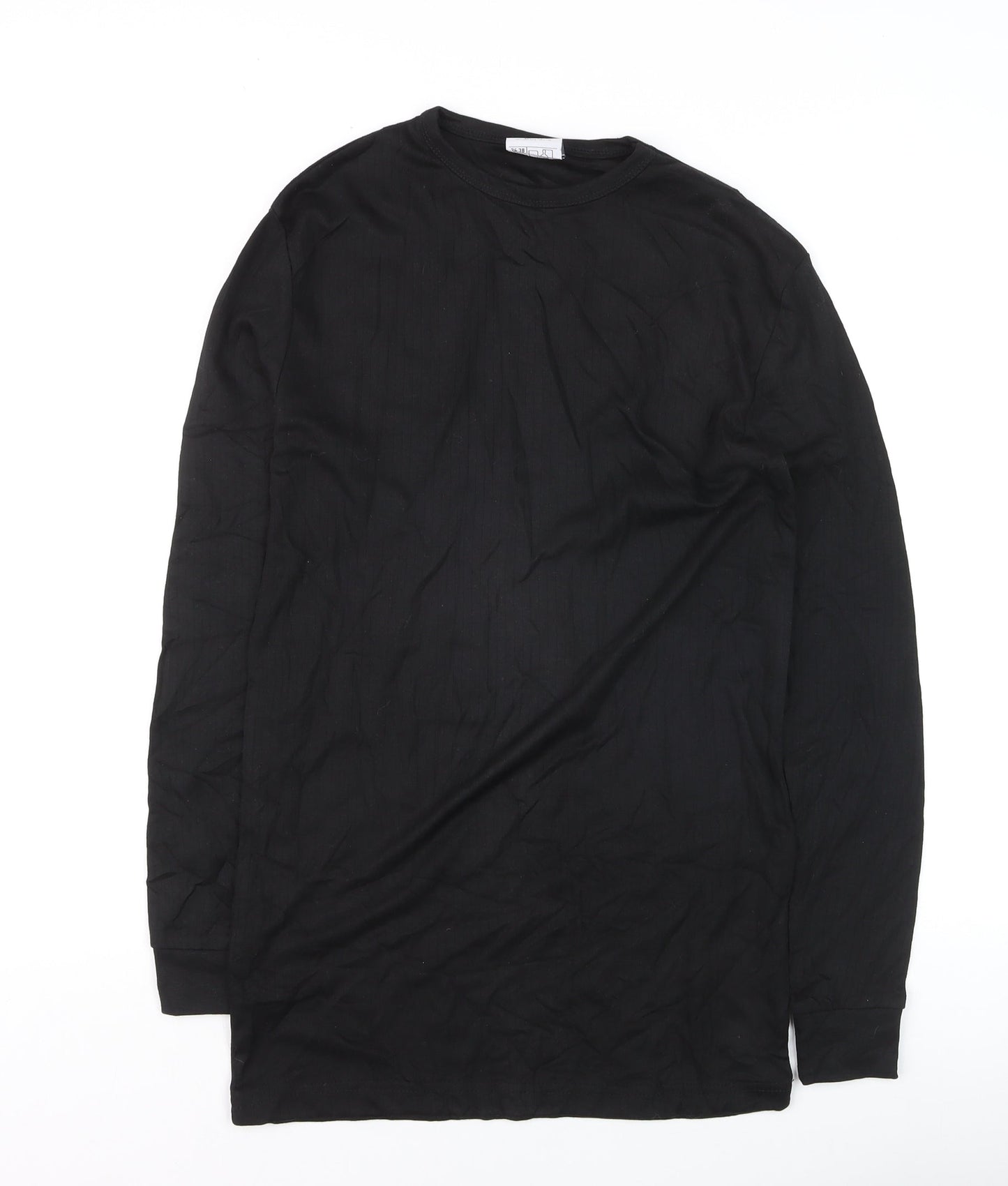 Portwest Women's Black Long Sleeve Basic Crew Neck T-Shirt Size S