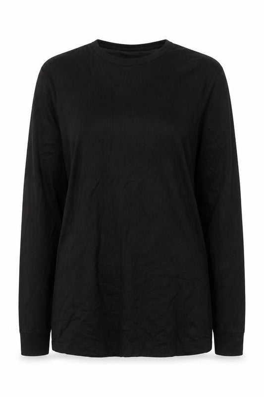 Portwest Women's Black Long Sleeve Basic Crew Neck T-Shirt Size S