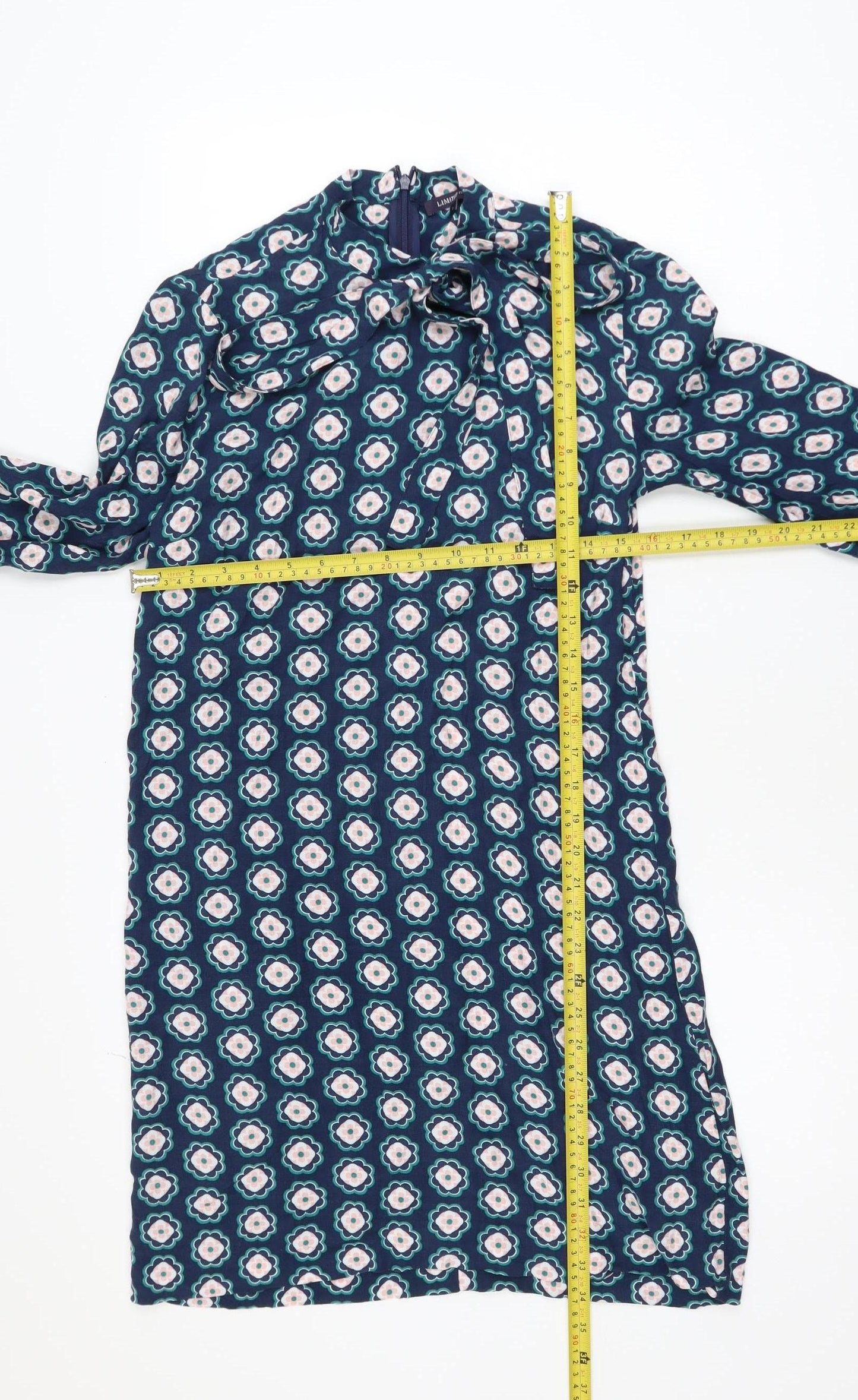Marks and Spencer Women’s Blue Floral Shift Dress Size 8 Long Sleeve