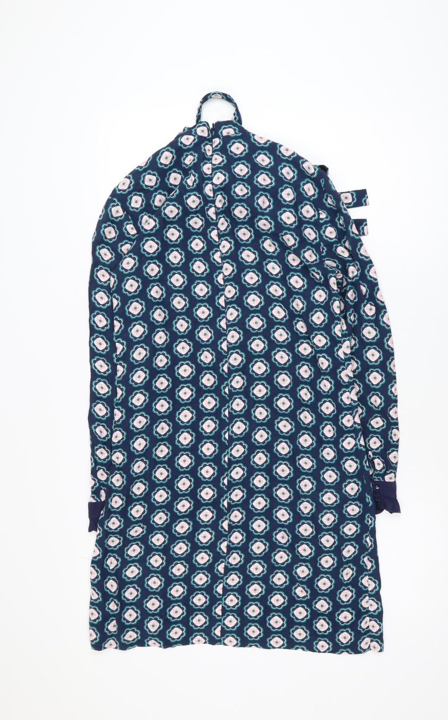 Marks and Spencer Women’s Blue Floral Shift Dress Size 8 Long Sleeve