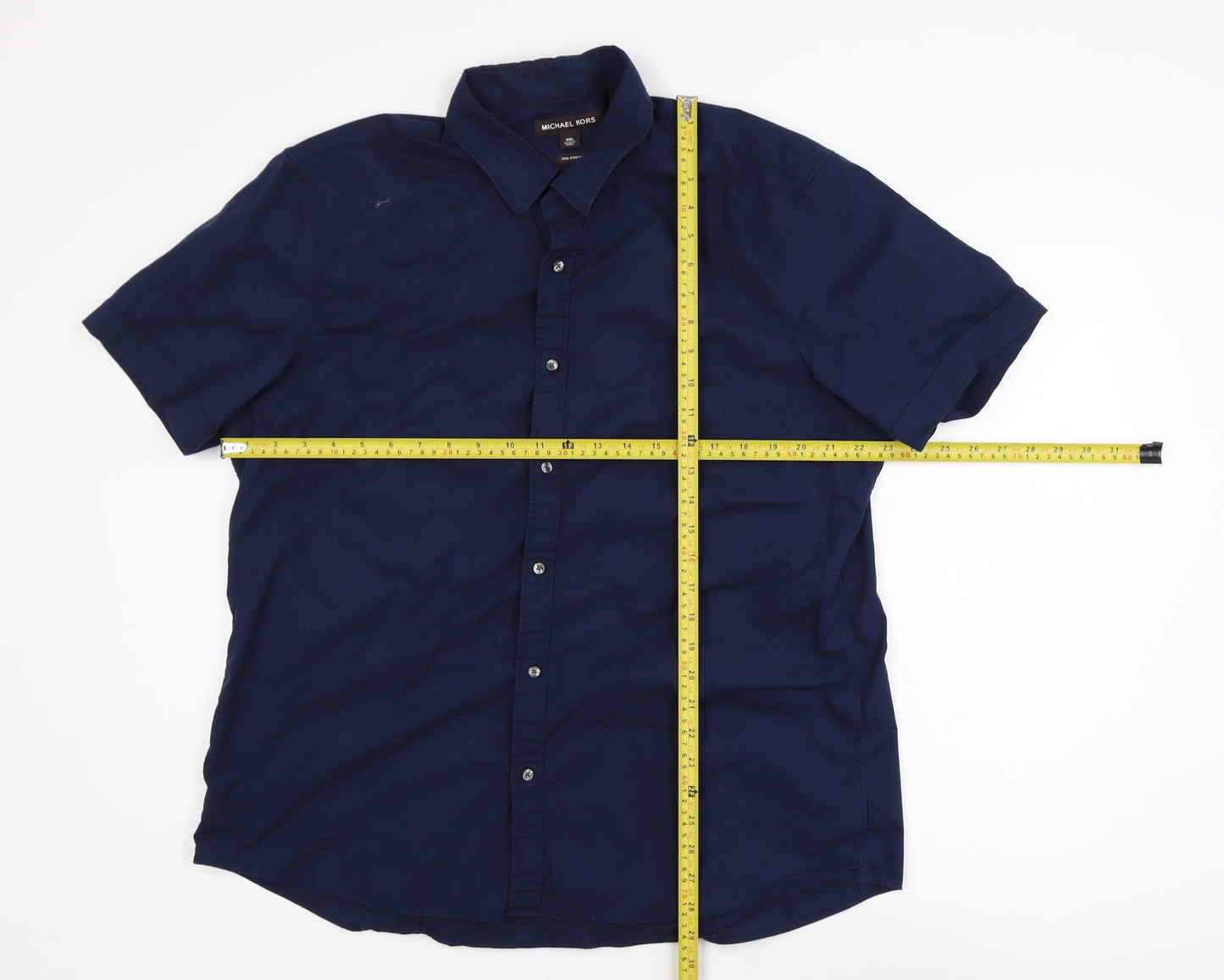 Michael Kors Men's Blue 2XL Slim Fit Cotton Stretch Polo Shirt