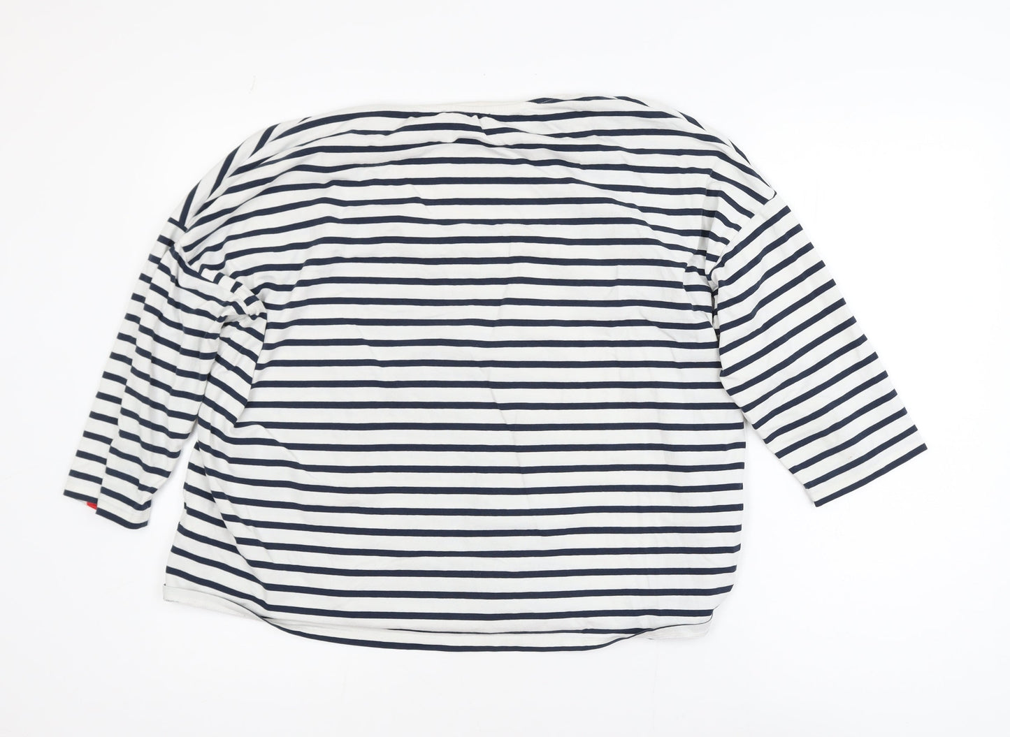 Marks and Spencer Womens Multicoloured Striped 3/4 Sleeve Crew Neck T-Shirt Size 14