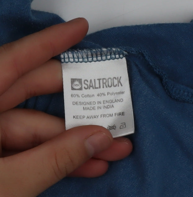 Saltrock Men's Blue Graphic Rock T-Shirt Size S Cotton Blend