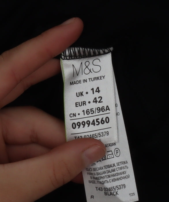 Marks and Spencer Women’s Black Cropped Shawl Blazer Size 14