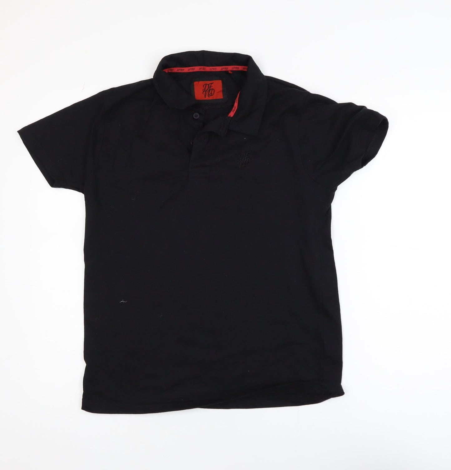 DFND Men’s Black Polo Shirt Medium Cotton Blend Logo