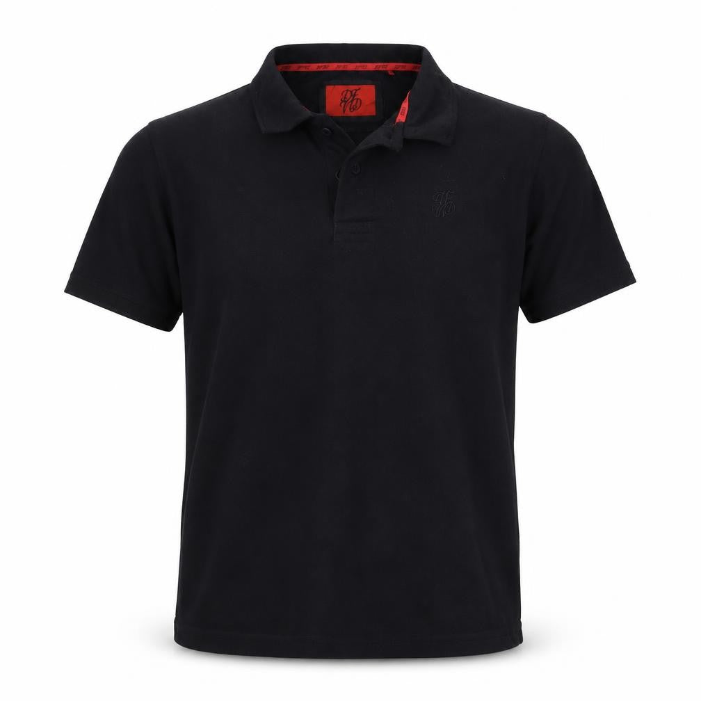 DFND Men’s Black Polo Shirt Medium Cotton Blend Logo