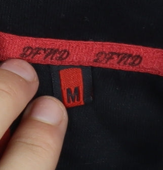 DFND Men’s Black Polo Shirt Medium Cotton Blend Logo