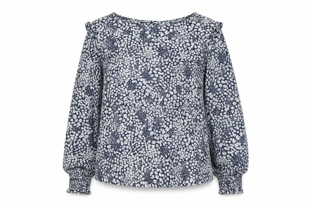 Joules Womens Blue Floral Long Sleeve Tunic Blouse Size 10