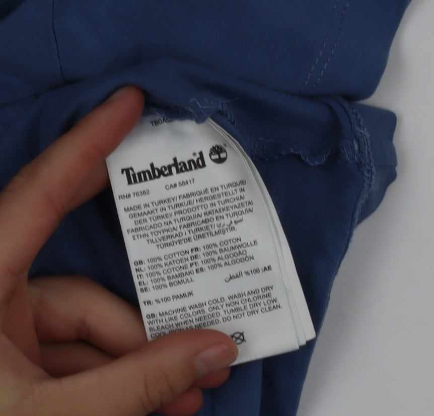 Timberland Men's Blue Regular Fit Organic Cotton Logo T-Shirt Size S