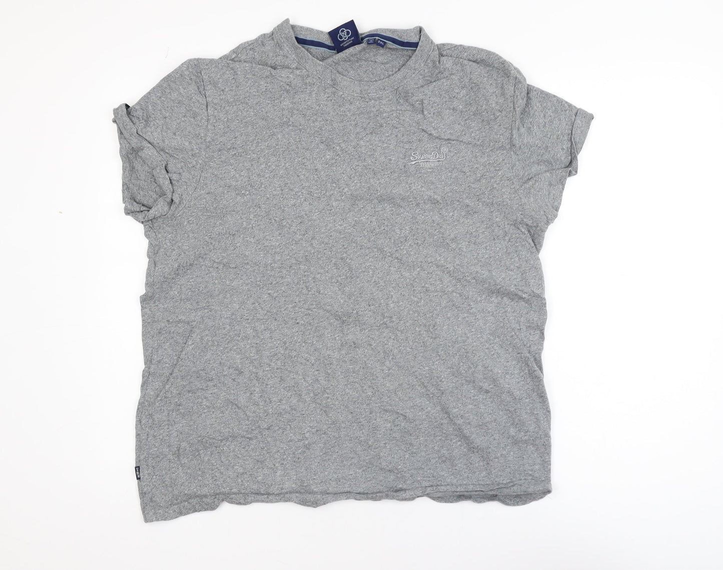 Superdry Men's Grey 2XL Organic Cotton Crew Neck T-Shirt