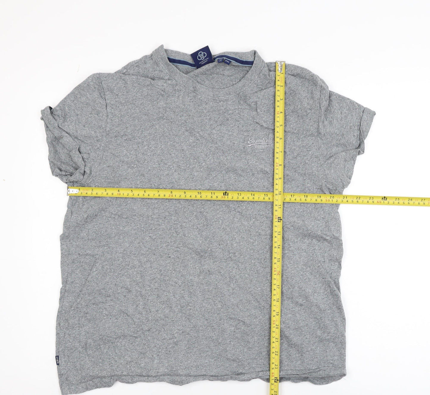 Superdry Men's Grey 2XL Organic Cotton Crew Neck T-Shirt