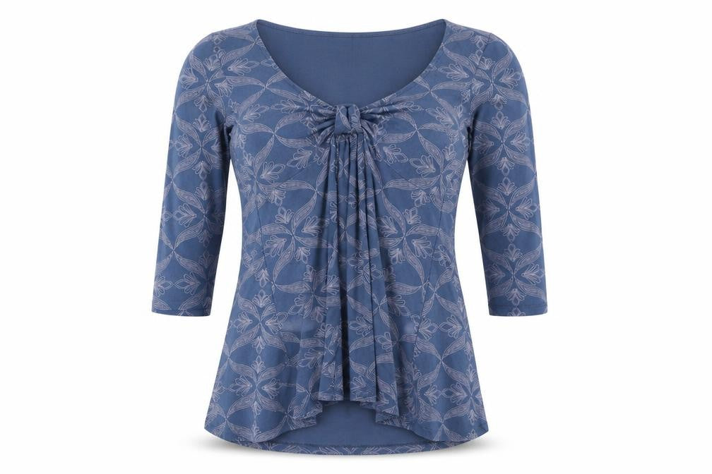 White Stuff Women's Blue 3/4 Sleeve Tunic Blouse Size 8