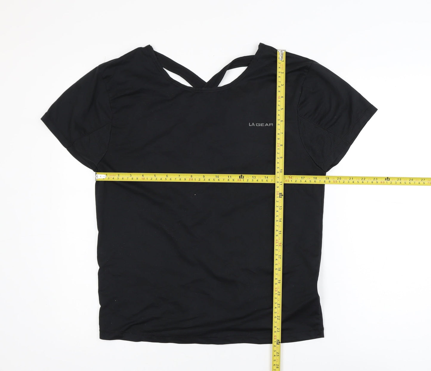LA Gear Womens Black Short Sleeve Active T-Shirt Size 18
