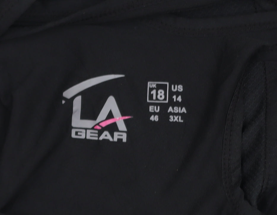 LA Gear Womens Black Short Sleeve Active T-Shirt Size 18