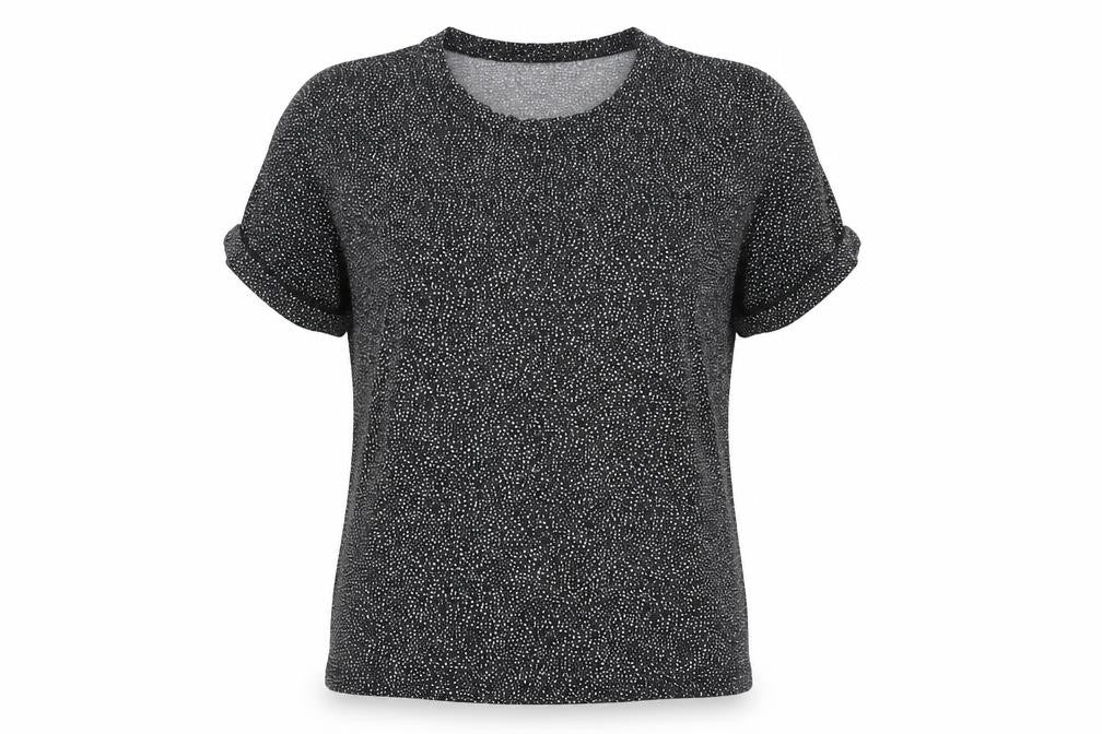 H&M Women’s Black Polka Dot Short Sleeve Viscose T-Shirt M