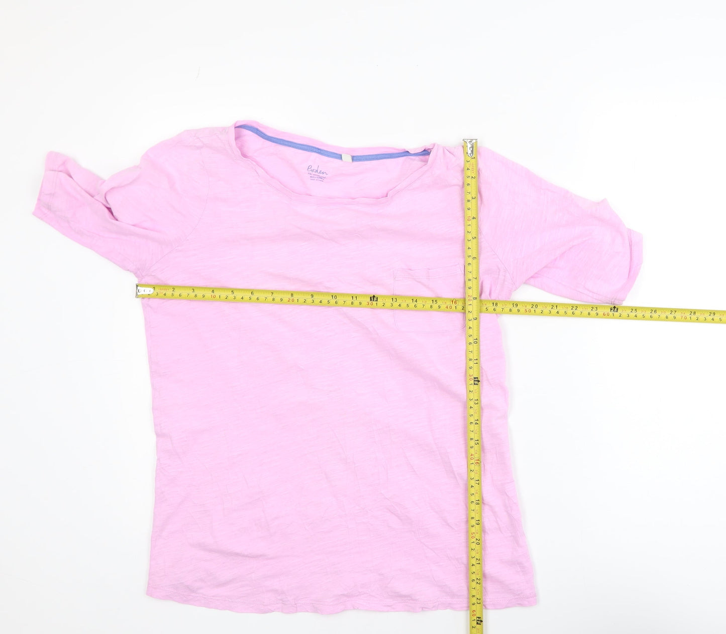 Boden Women Pink Basic Short Sleeve Cotton T-Shirt Size M