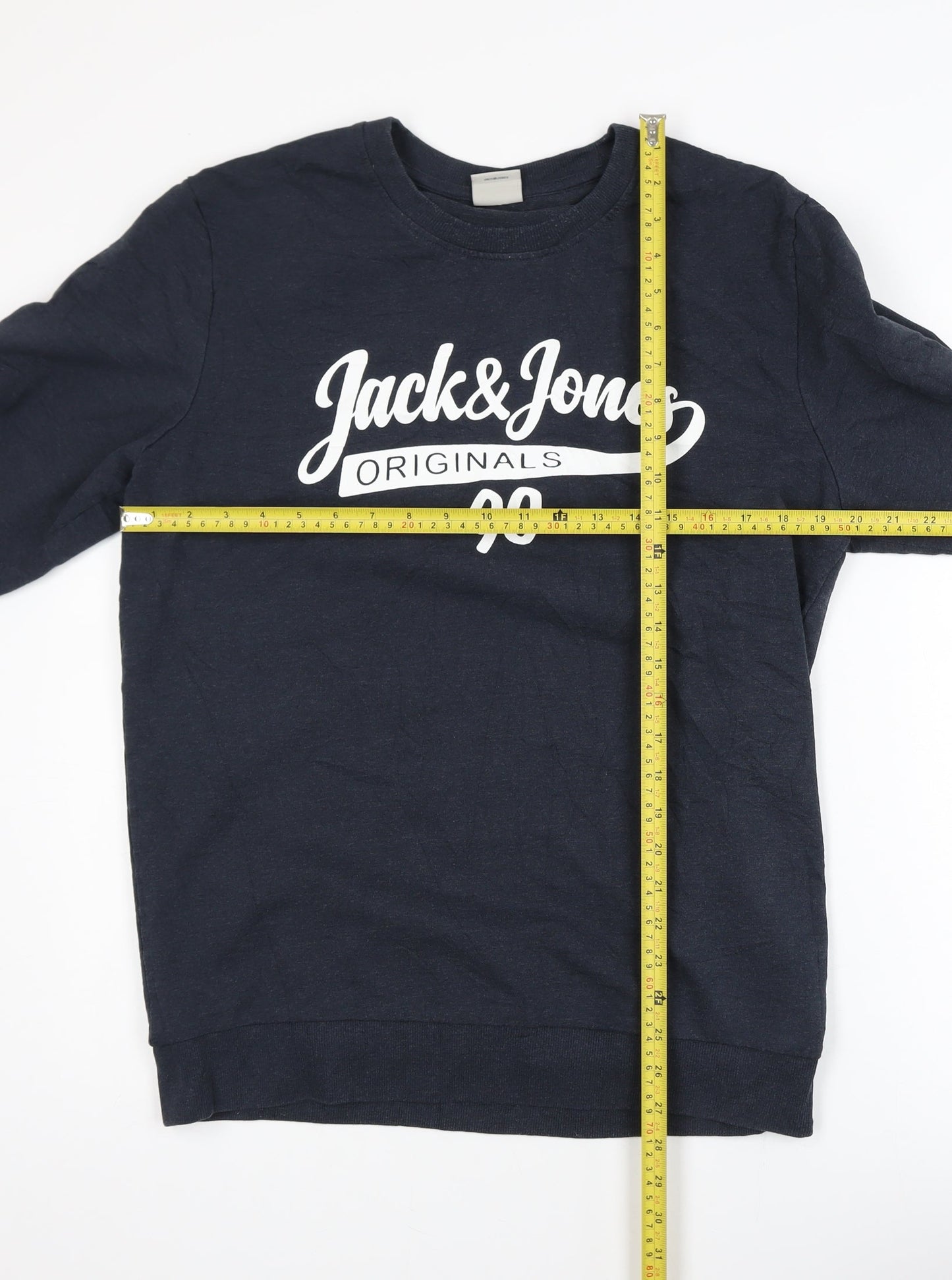 Jack & Jones Mens Blue Graphic Pullover Sweatshirt Size L