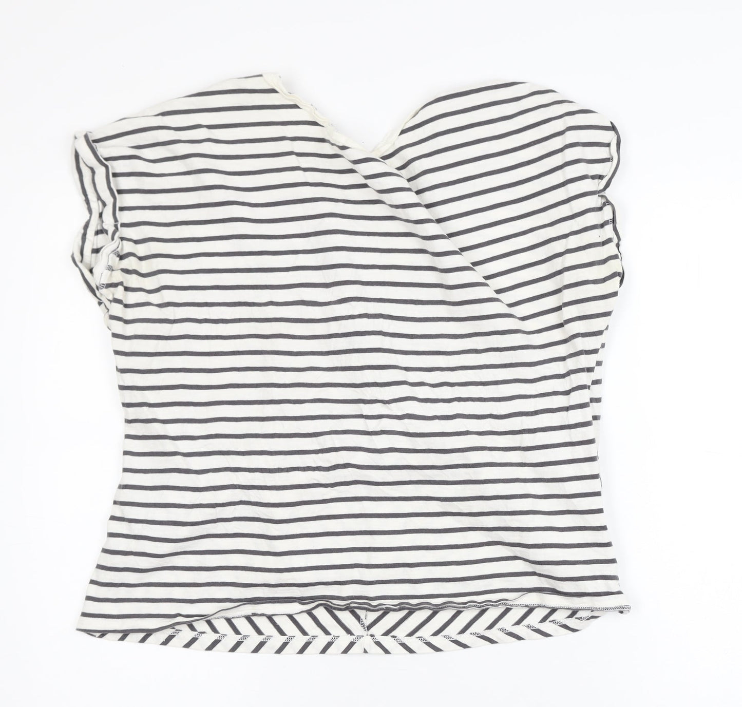 Mint Velvet Womens White Striped Wrap Blouse L
