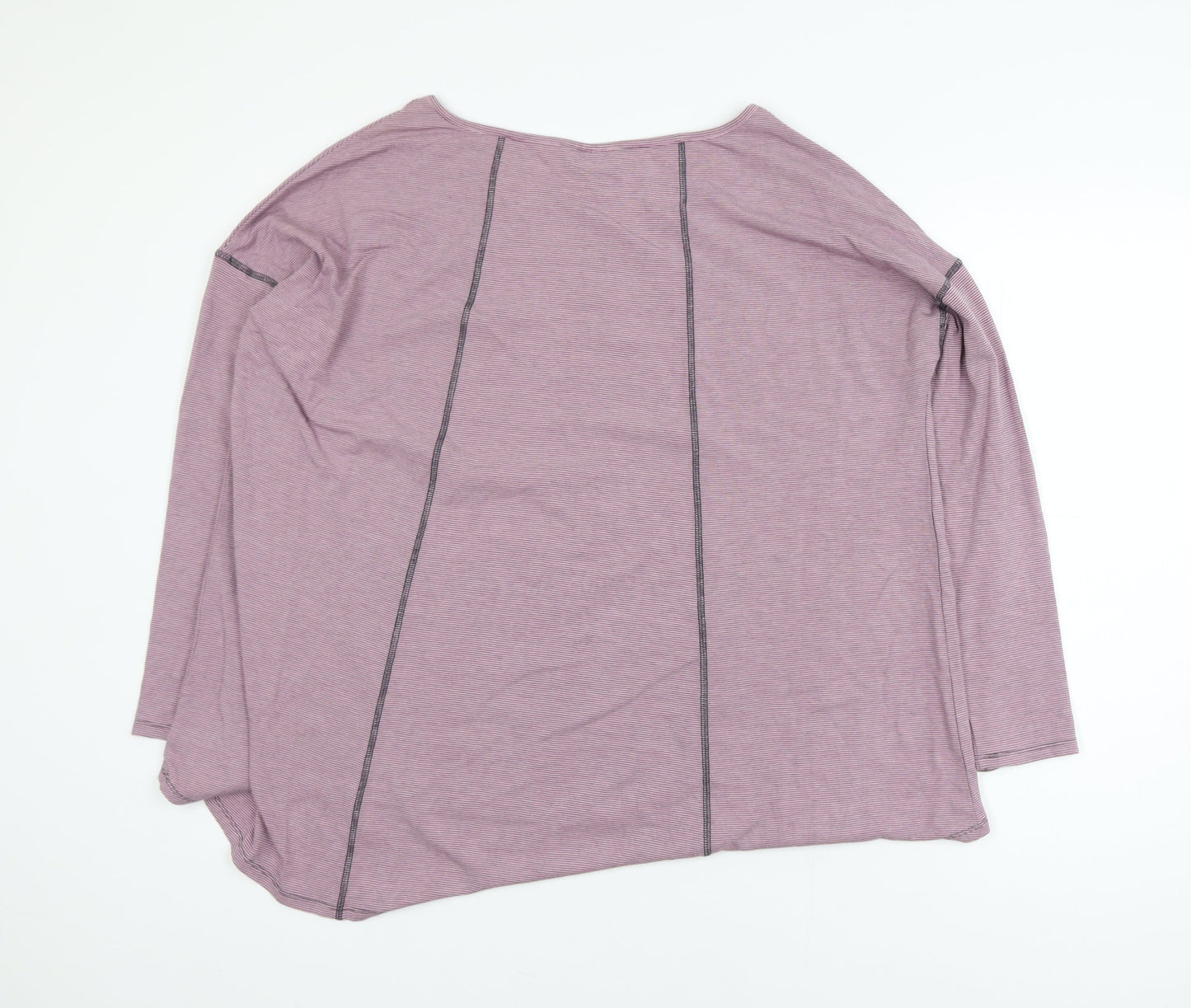 Thought Womens Purple Striped Long Sleeve Jersey Top Size 10