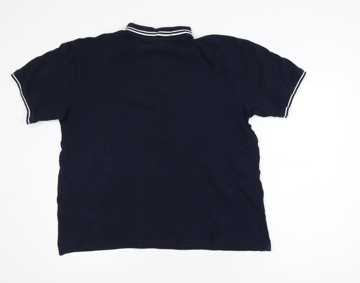 L.F.C. Men's Blue Cotton Short Sleeve Polo Shirt Large