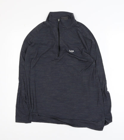 Myprotein Men's Black Medium 1/4 Zip Lightweight Athletic Track Jacket