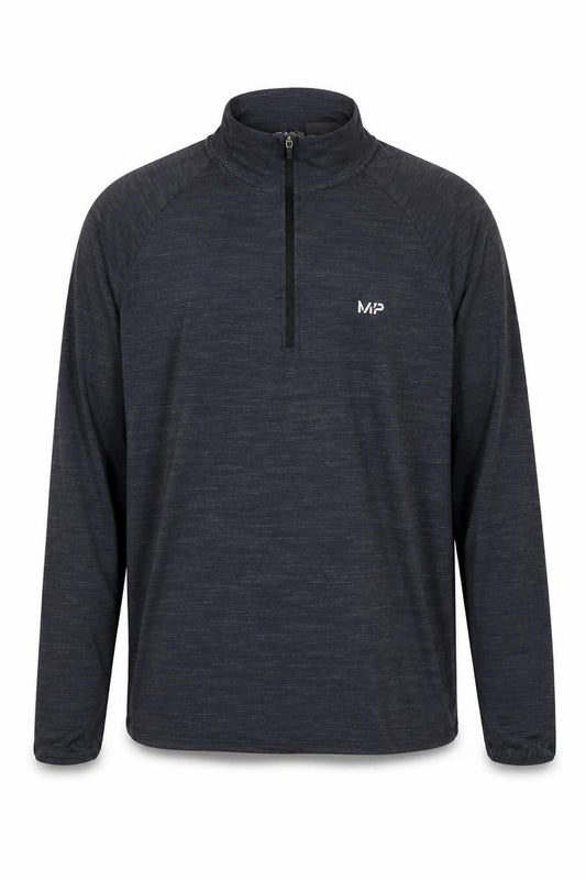 Myprotein Men's Black Medium 1/4 Zip Lightweight Athletic Track Jacket