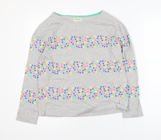 Johnnie B Girls Grey Multicoloured Star Print Long Sleeve Cotton T-Shirt 13-14 Years
