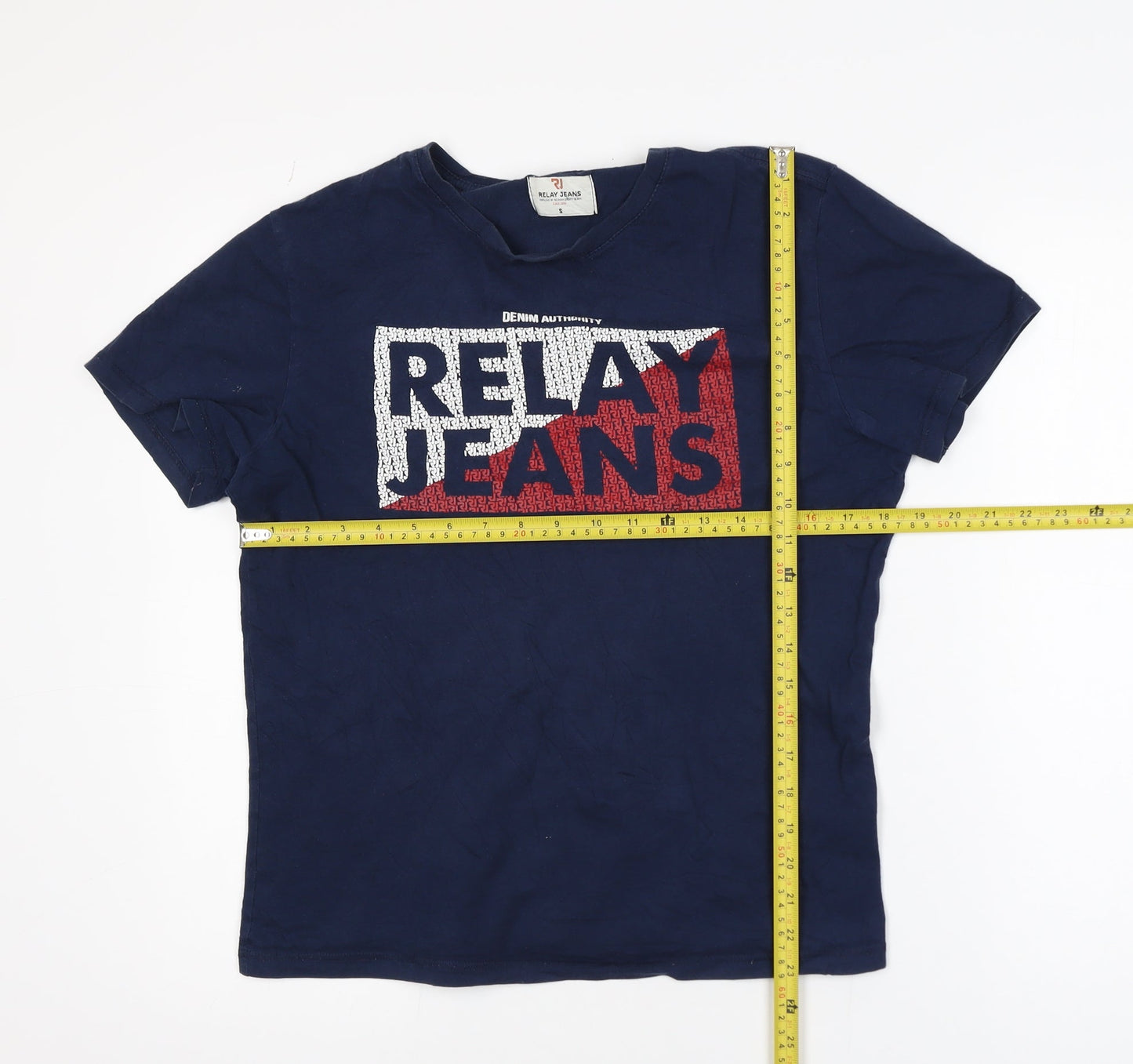 Relay Jeans Men's Blue Graphic Logo T-Shirt Size S Classic Fit