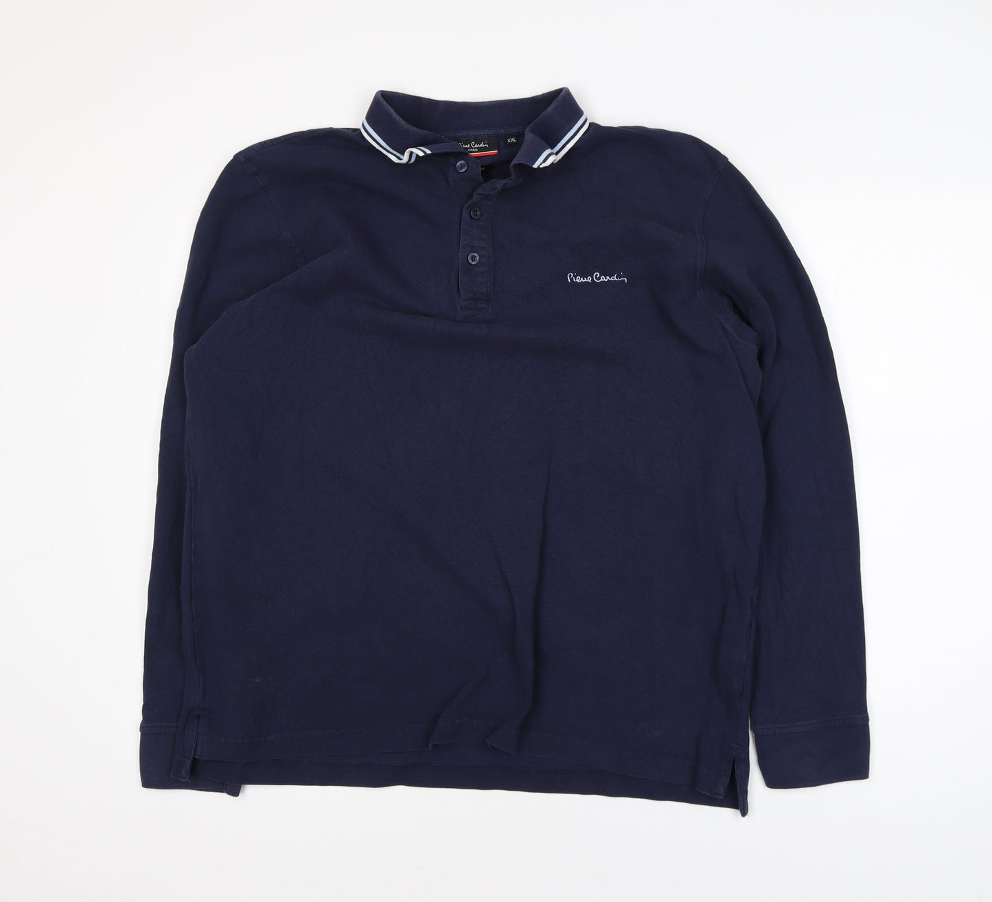 Pierre Cardin Men’s Blue Long Sleeve Polo Shirt 2XL Regular Fit
