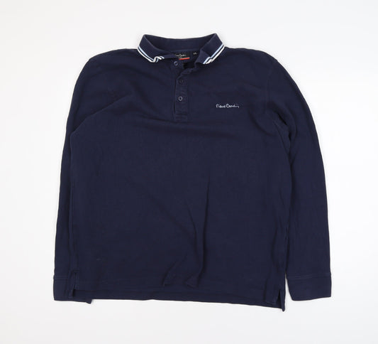 Pierre Cardin Men’s Blue Long Sleeve Polo Shirt 2XL Regular Fit